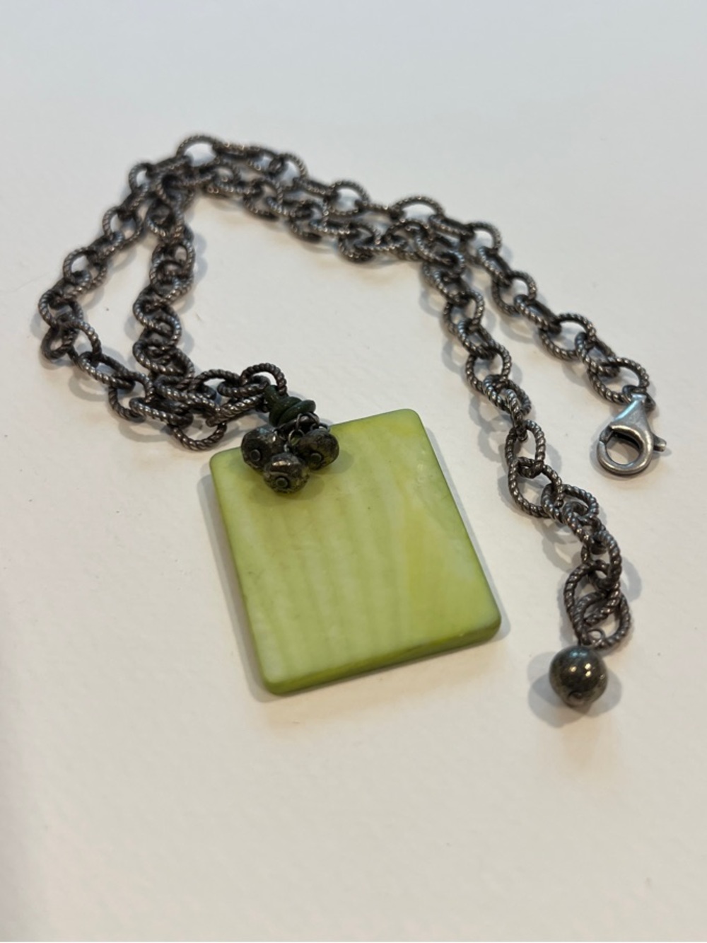 Sterling Silver Silpada Green Mother of Pearl Necklace